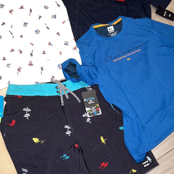 🤙🏻 TEEN BOY CLOTHING BUNDLE BOX LOT OF 8 QUIKSILVER AND RVCA ALL NEW 🔥 - Picture 7 of 8